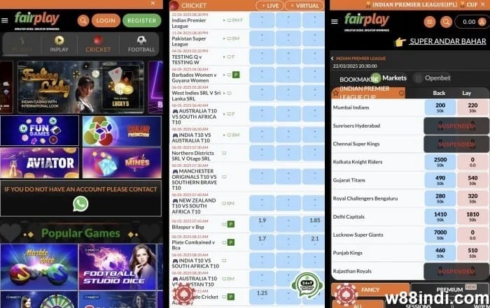 แลกเปลี่ยนการพนันคริกเก็ต Apps Fairplay